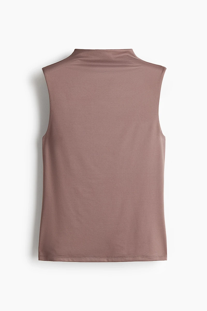 Microfiber Mock Turtleneck Top