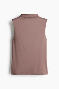 Microfiber Mock Turtleneck Top