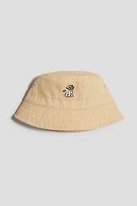 Embroidered-Detail Cotton Bucket Hat