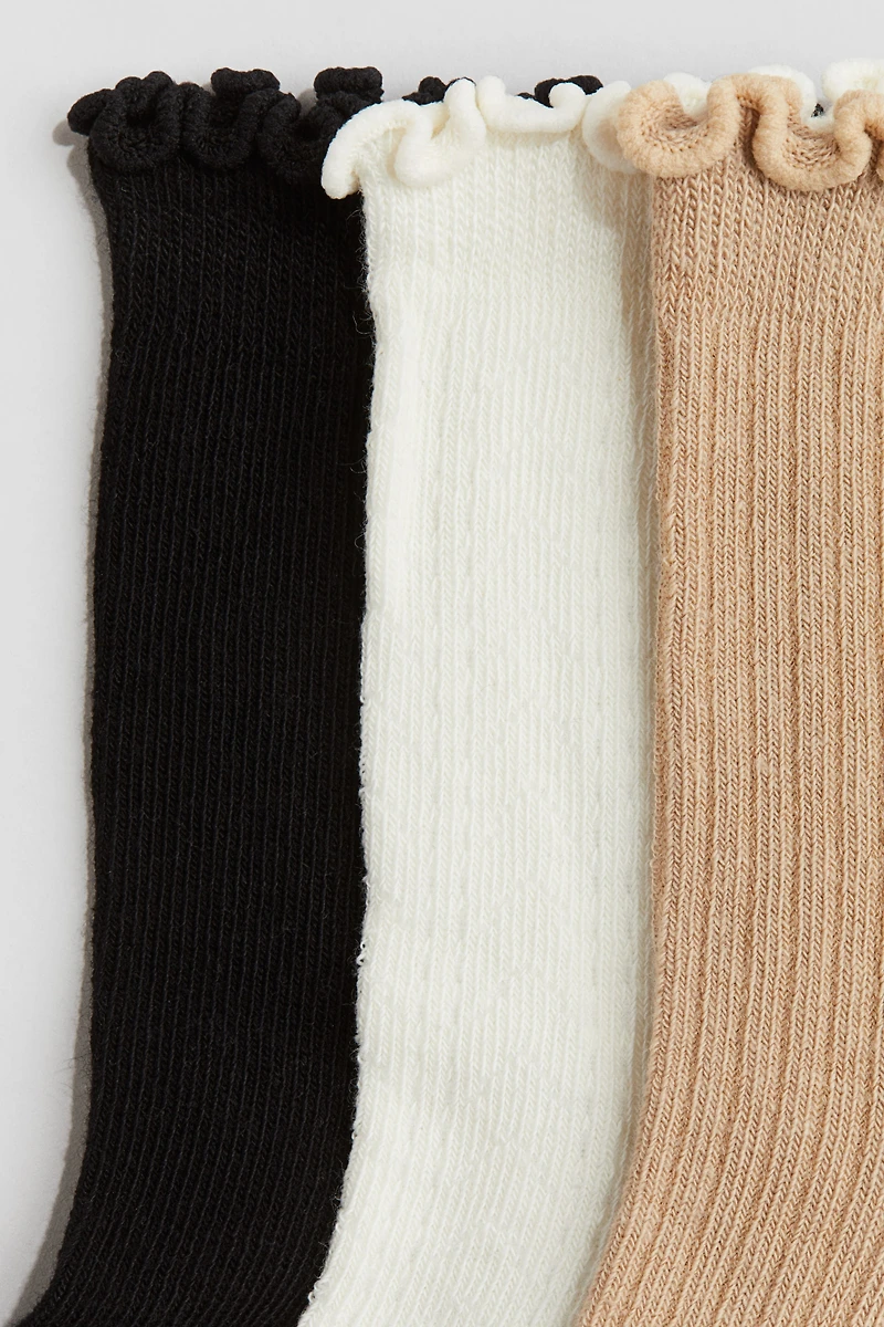 3-pack Socks with Overlocked Trim