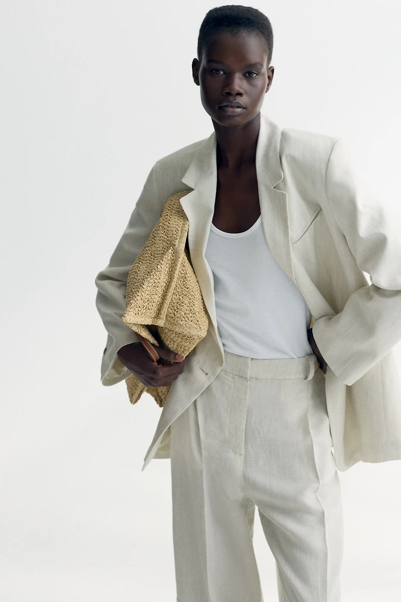 Blazer en lin mélangé