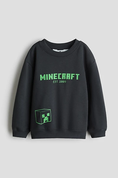 Sweatshirt with Printed Motif