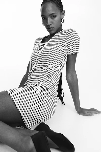 Lacing-Detail Bodycon Dress