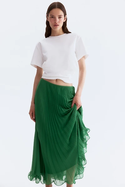 Sheer Pleated Skirt