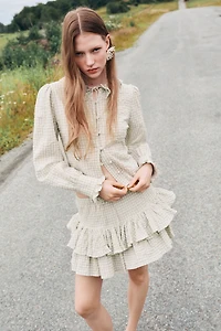 Tiered Drawstring Skirt