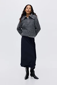 Rib-Knit Half-Zip Sweater