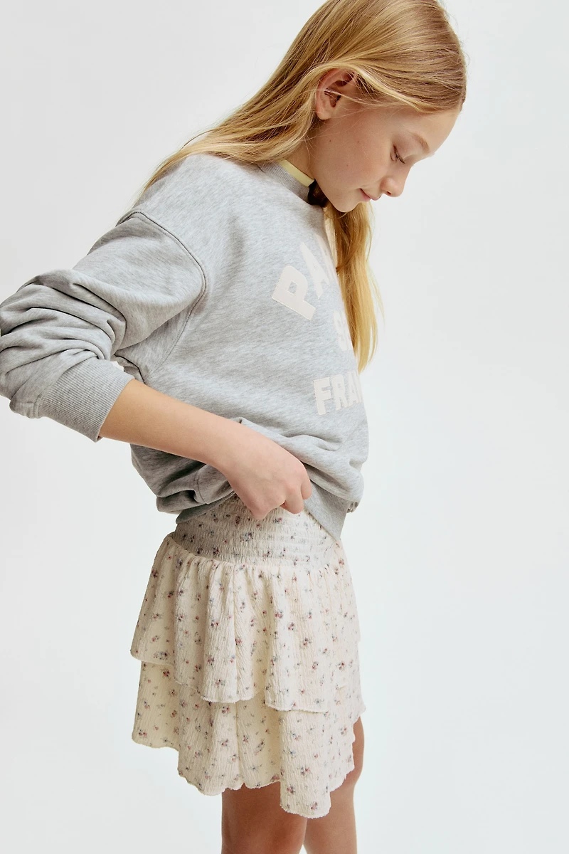 Patterned Tiered Skirt