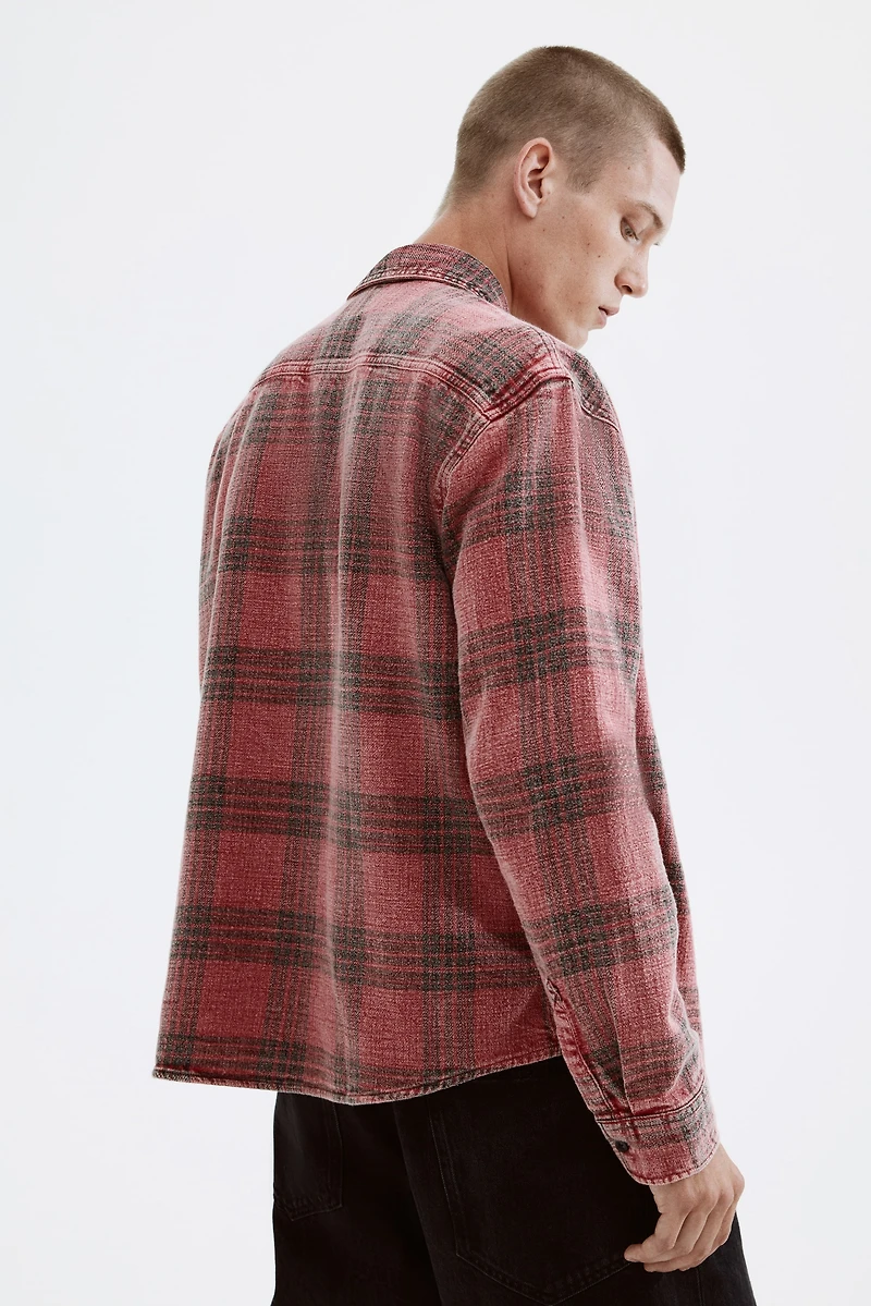 Loose-Fit Washed Flannel Shirt