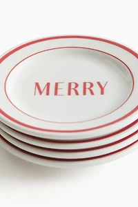 4-Pack Small Porcelain Plates