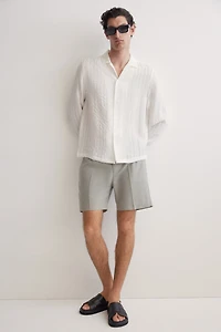 Regular-Fit Linen-Blend Shorts