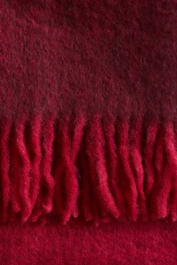 Mohair-Blend Throw with Fringe