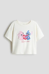 T-shirt en coton avec motifs imprimés