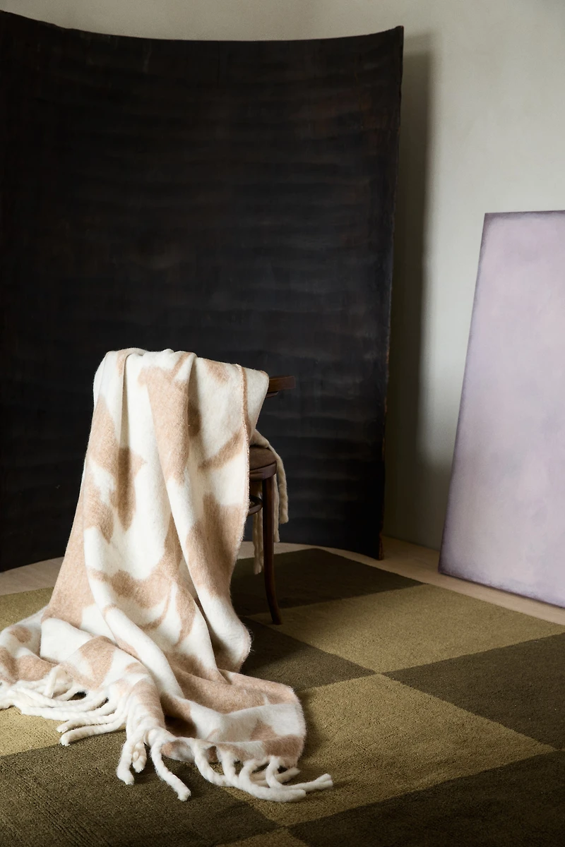 Patterned Wool-blend Throw