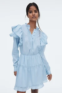 Ruffle-Trimmed Cotton Dress