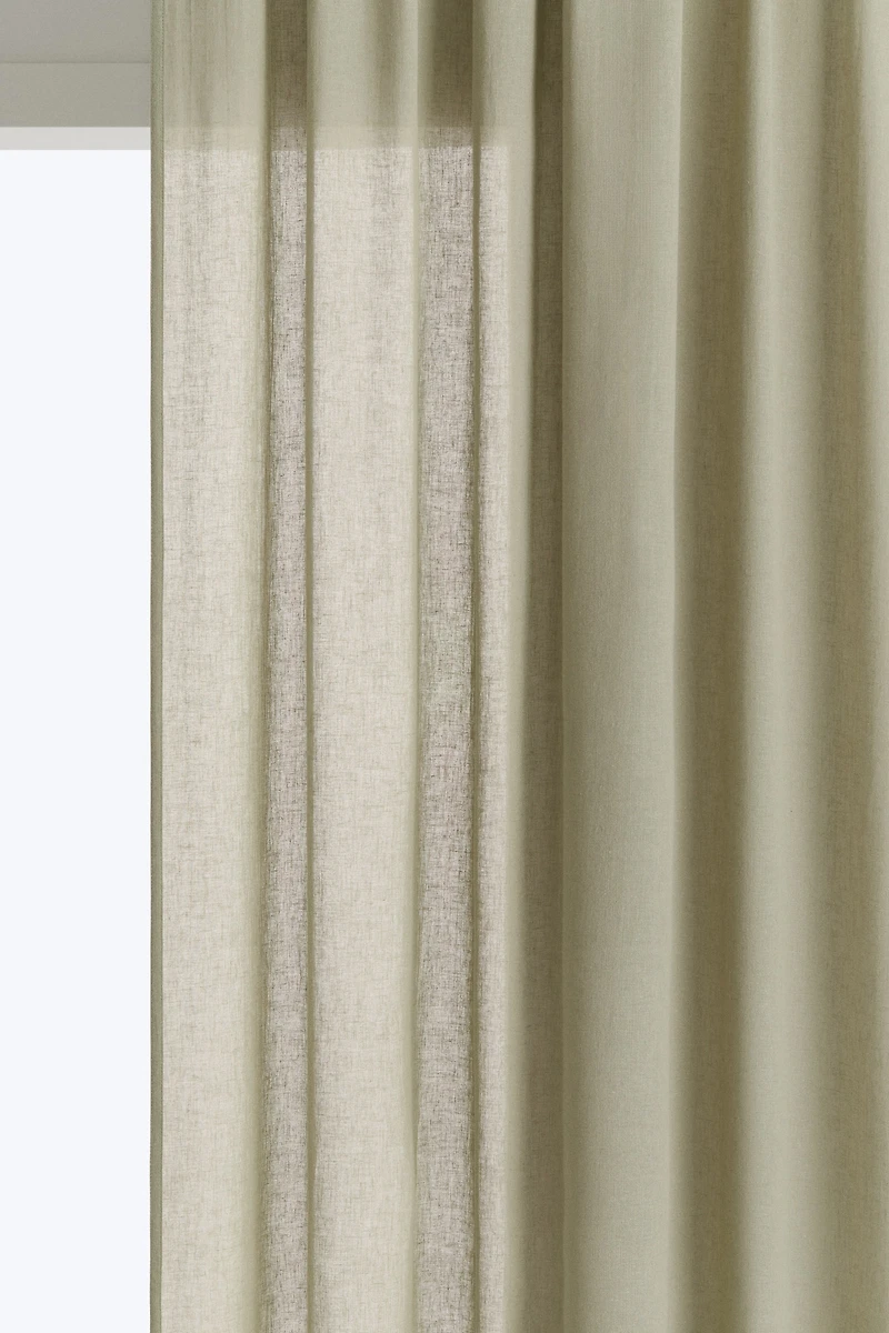 1-Pack Long and Wide Linen-Blend Curtain Panel