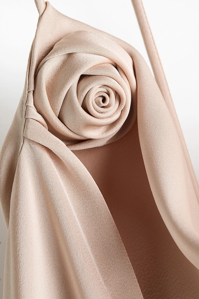 Tie-Detail Satin Slip Dress