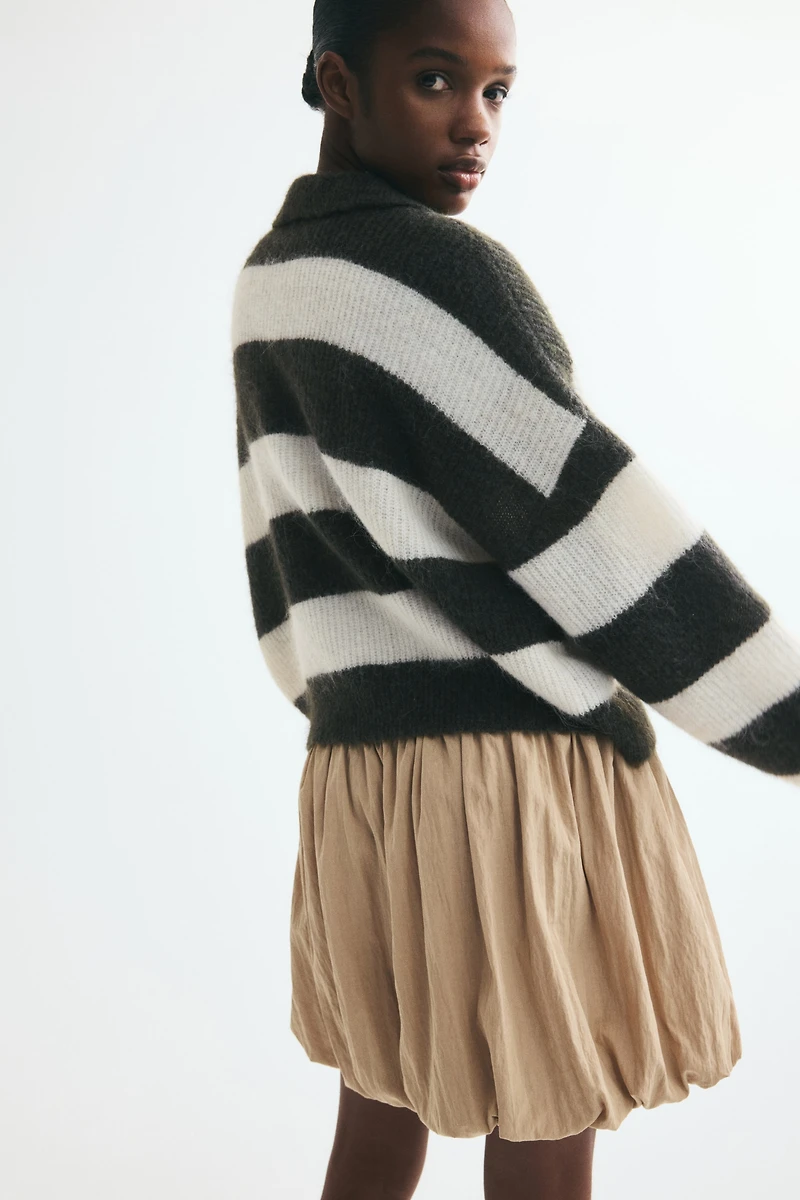 Rib-Knit Polo Sweater