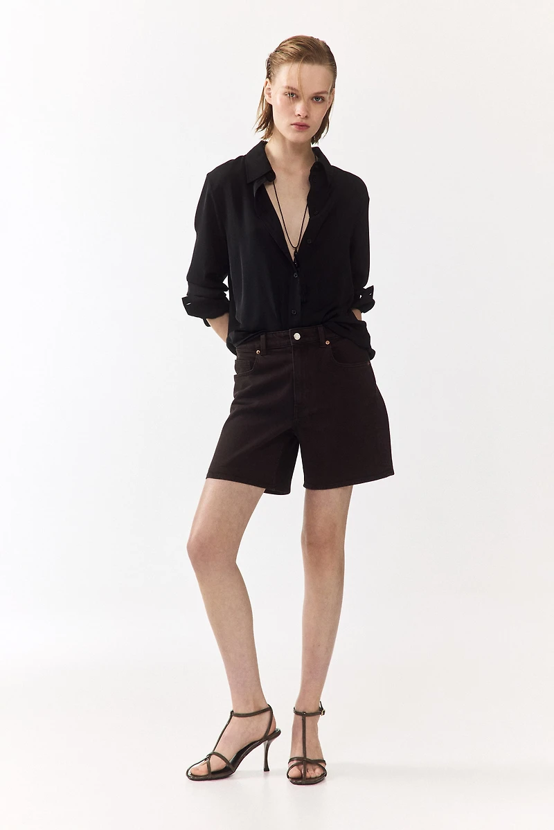 High-Waist Denim Shorts
