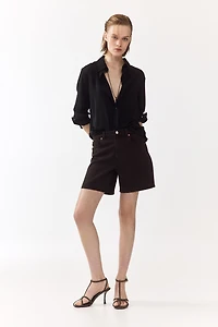 High-Waist Denim Shorts