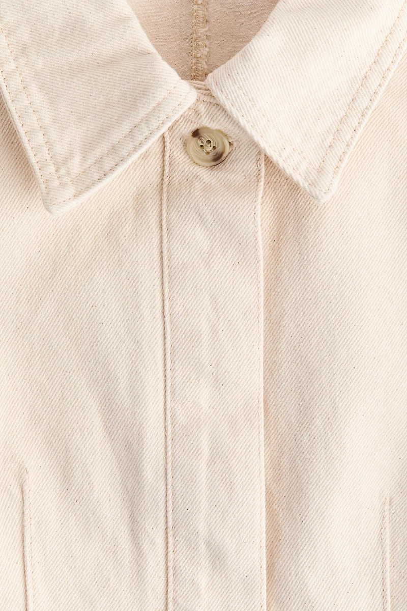 Defined-Waist Denim Shirt