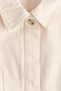 Defined-Waist Denim Shirt