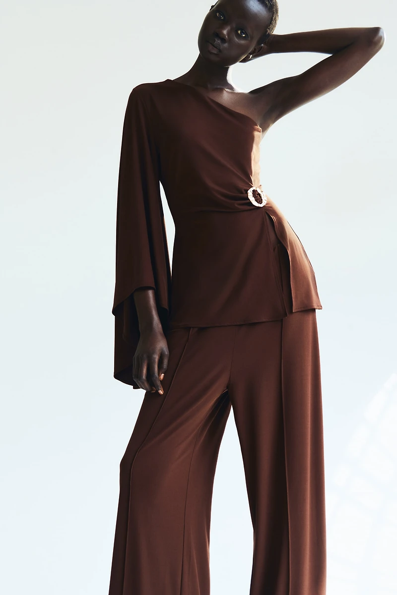 Draped One-Shoulder Top