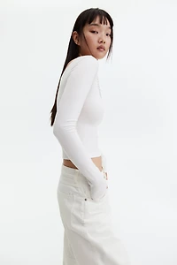 Chain-Detail Long-Sleeved Top