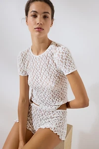 Picot-Trimmed Lace Pajamas