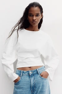 Batwing-Sleeved Jersey Top