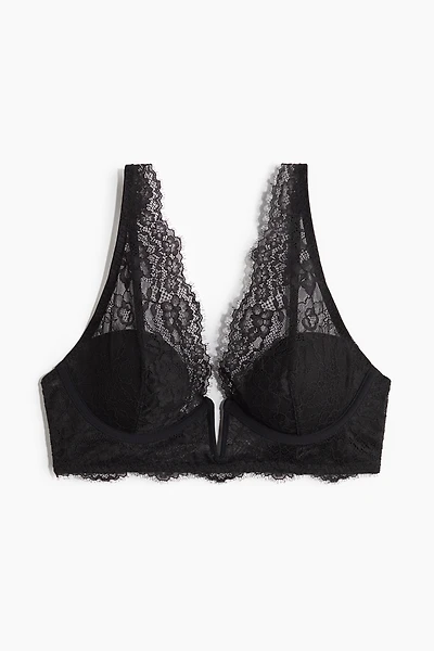 Soutien-gorge coussiné en dentelle avec armatures