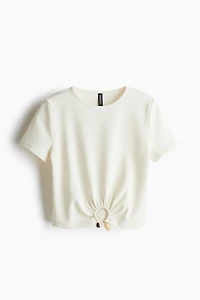 Bead-Detail Ribbed T-Shirt