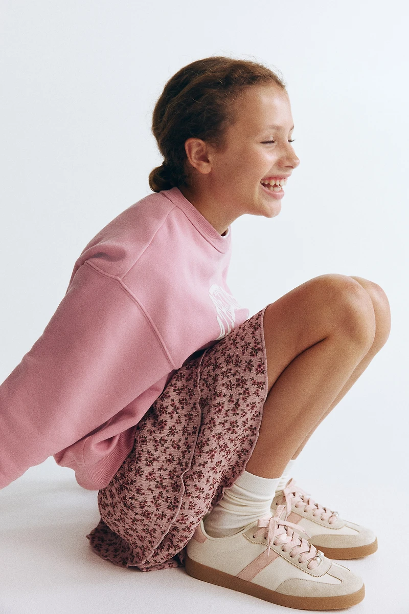 Patterned Tiered Skirt
