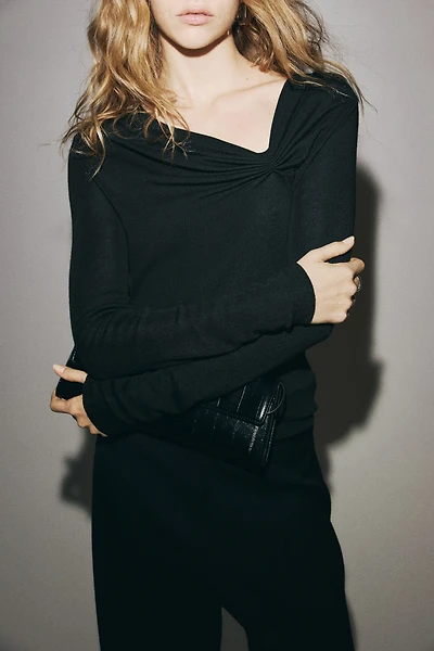 Draped Viscose-Blend Top