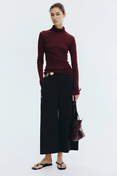 Wide-Leg Ankle-Length Pants