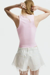 Square-Neck Jersey Top