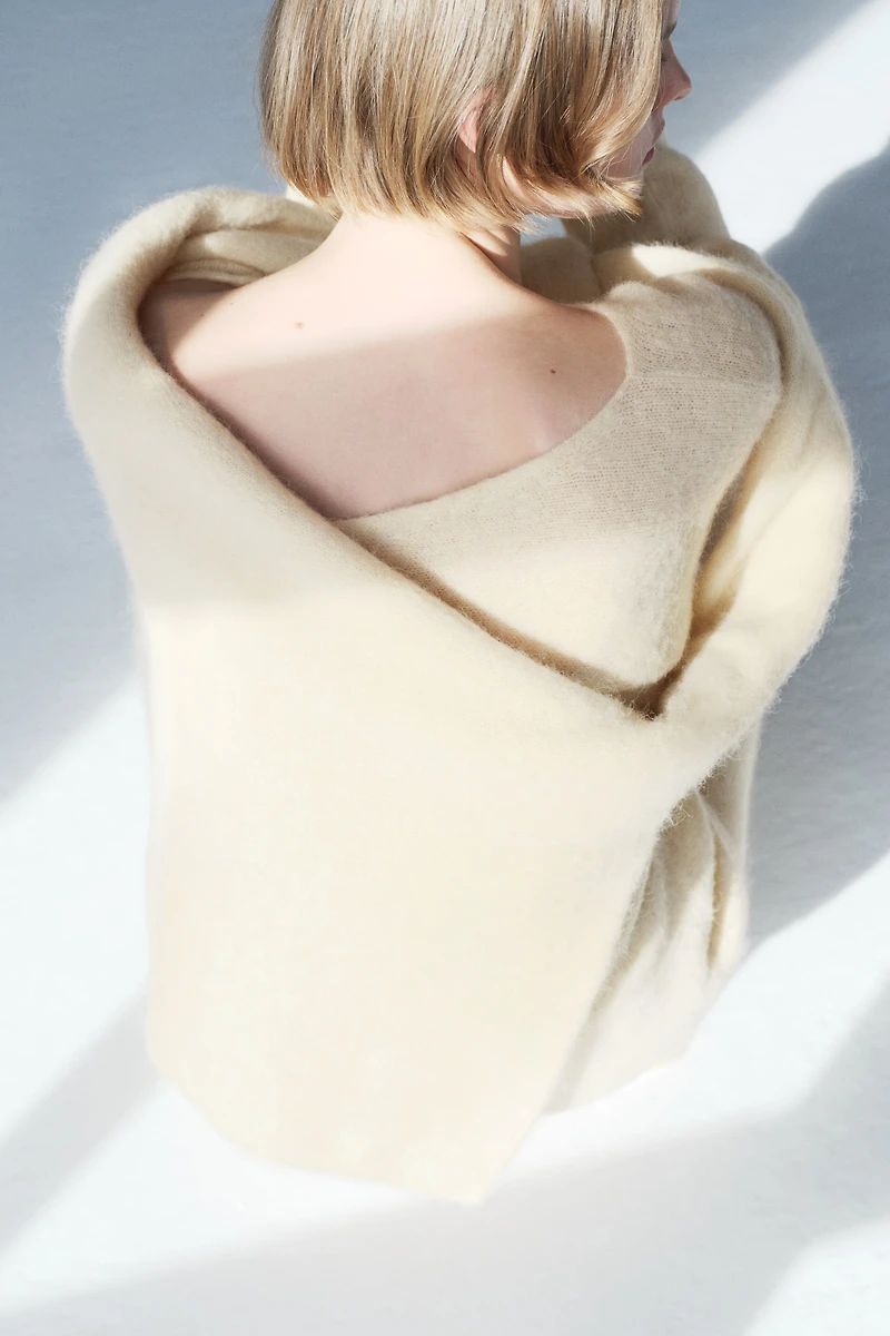 Alpaca-Blend One-Shoulder Sweater