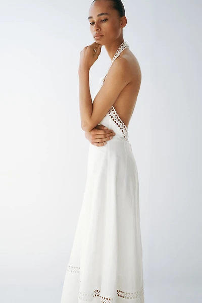 Robe dos nu en lin mélangé