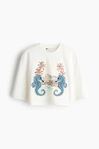 Embellished Cropped T-Shirt