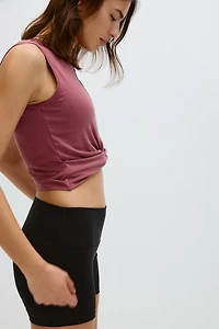 Slim-Fit Twist-Detail Sports Tank Top