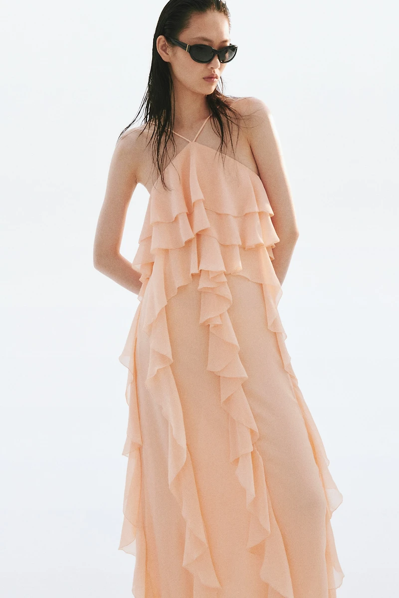 Flounced Chiffon Dress