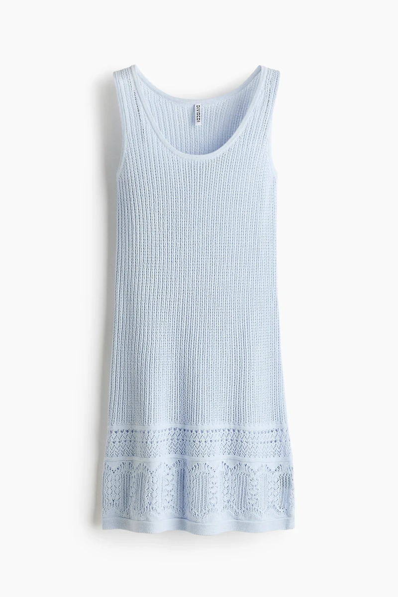 Robe avec détail en tricot pointelle