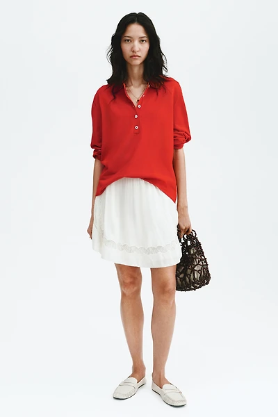 Fine-Knit Polo Shirt