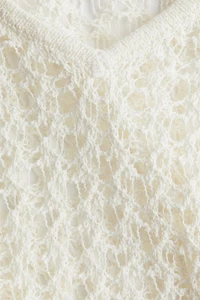 Hole-Knit Mini Beach Dress
