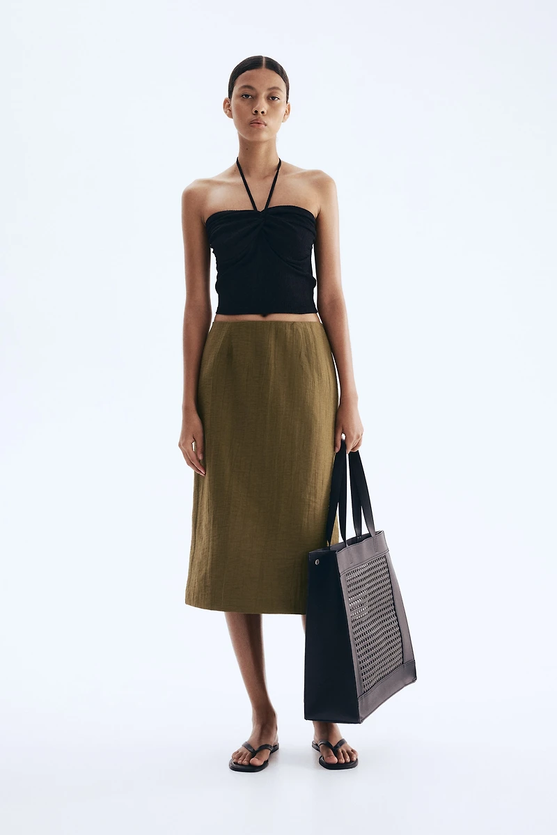 Crinkled Pencil Skirt