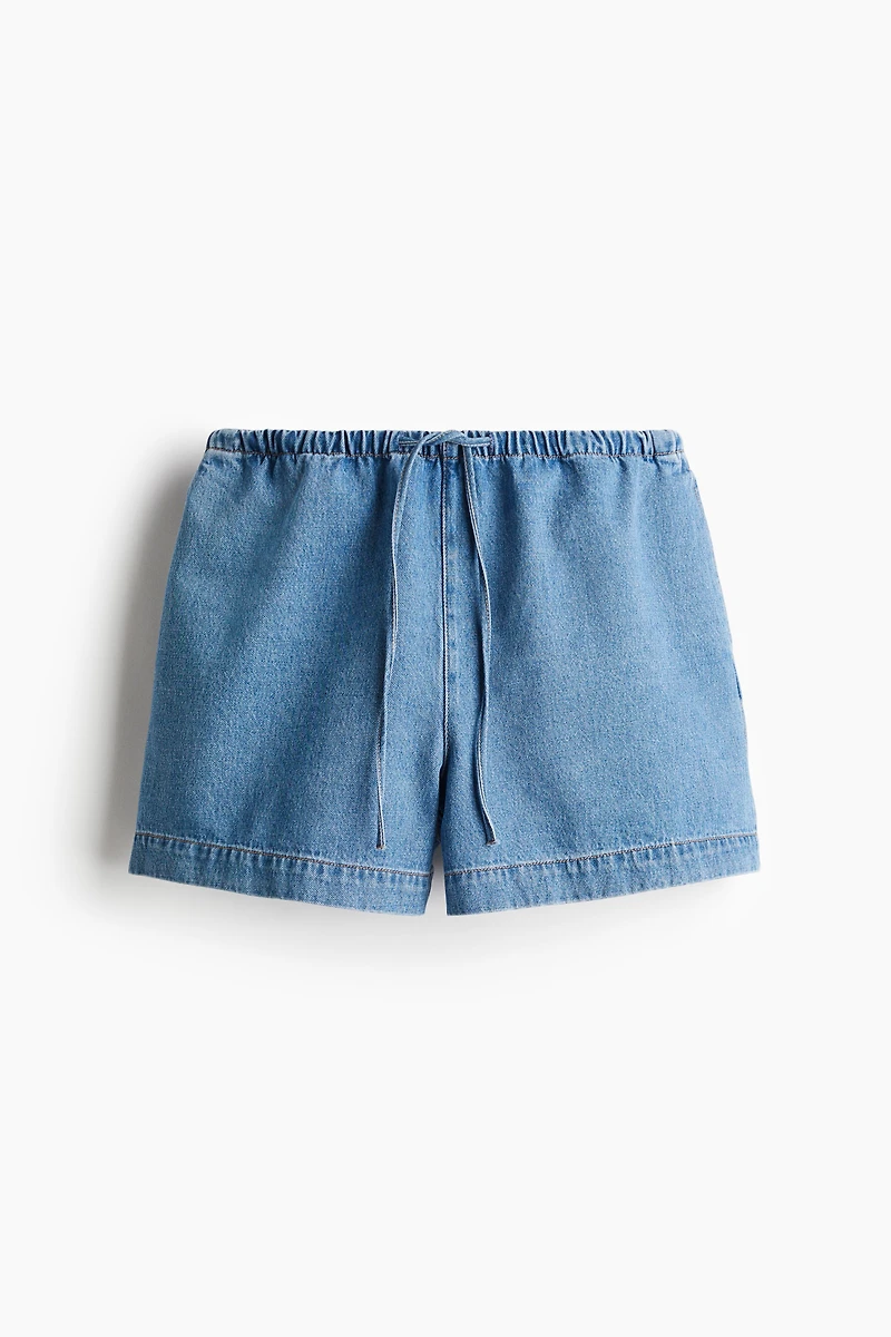 Denim Drawstring Shorts