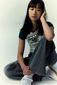 Cotton Top with Printed Motif