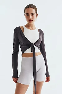 Tie-Front Yoga Crop Top with SoftMove™