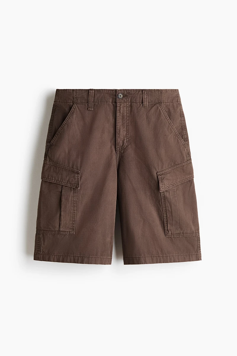 Loose-Fit Cotton Cargo Shorts