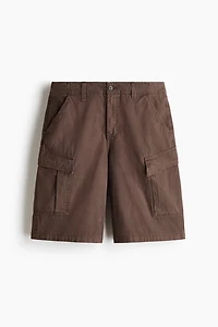 Loose-Fit Cotton Cargo Shorts