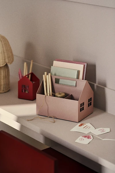 Organiseur de bureau en forme de maison